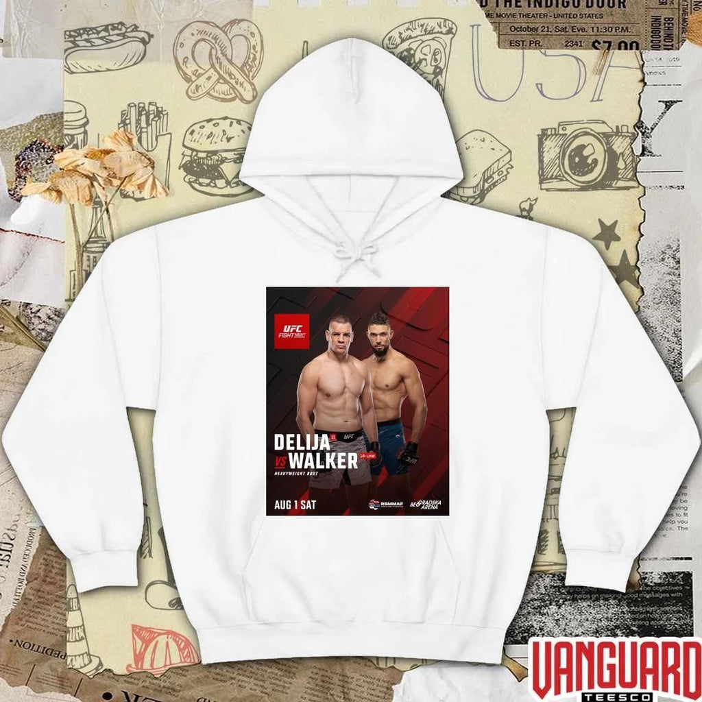 UFC Fight Night Delija Vs Walker Heavyweight Bout August 1 2026 Poster t-shirt