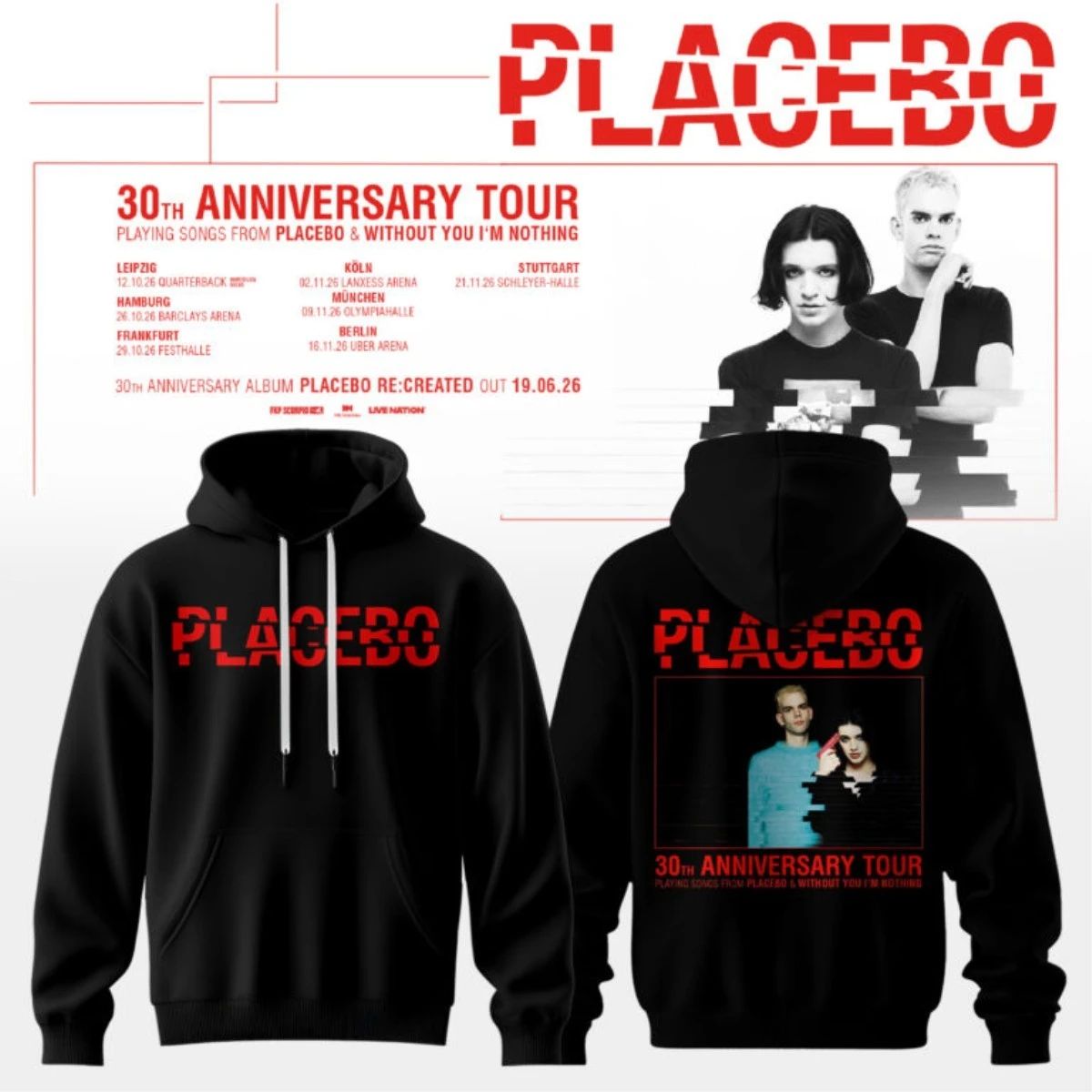 Placebo 30th Anniversary Tour Without You I’m Nothing Hoodie
