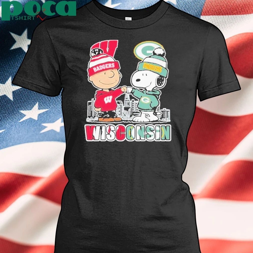 Wisconsin Badgers And Green Bay Packers Peanuts Fist Bump shirt