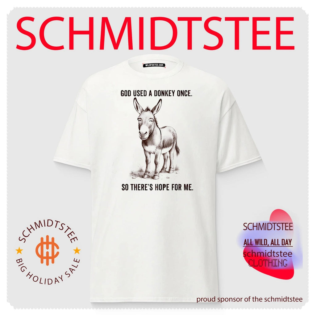 God used a donkey once so there’s hope for me cartoon donkey shirt