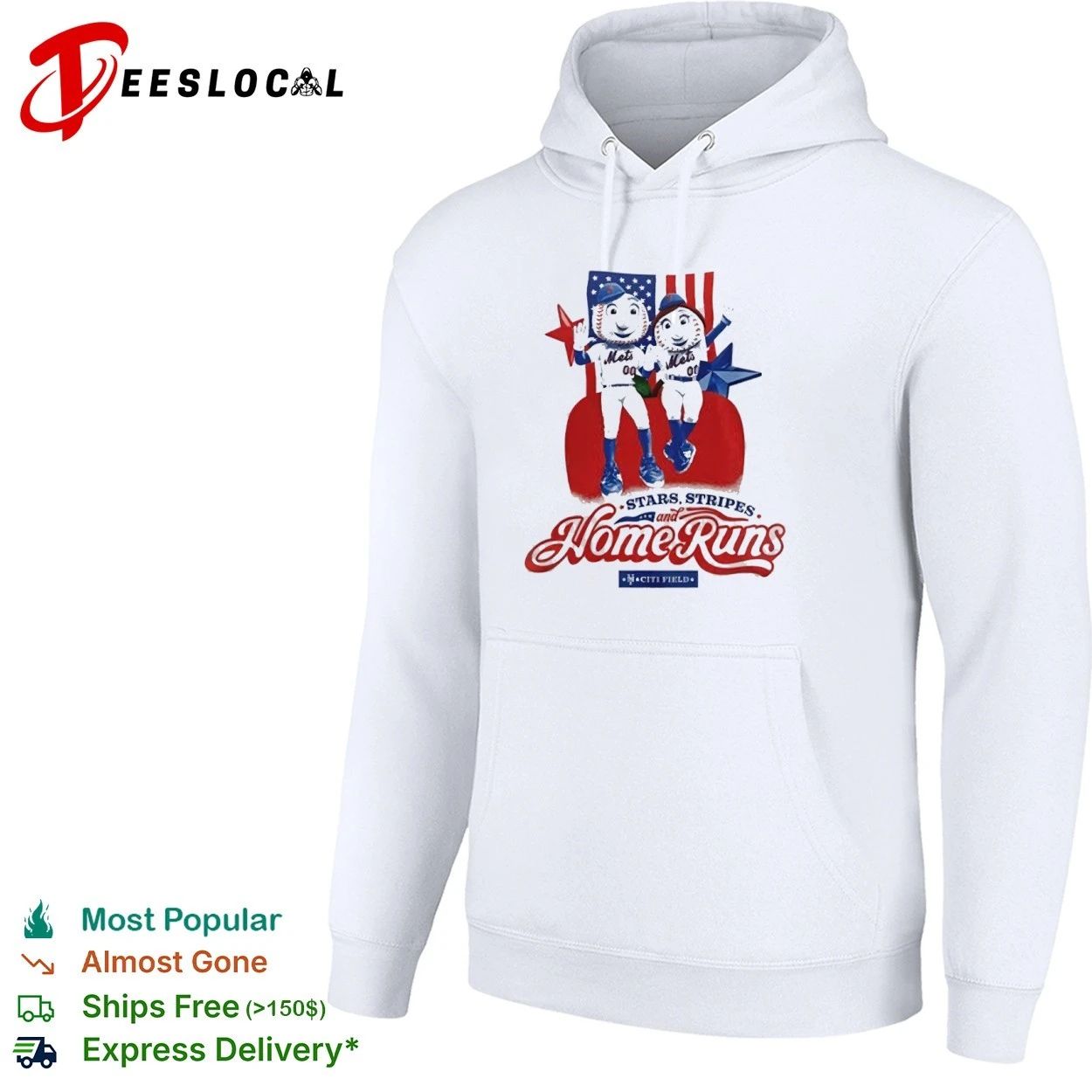 Stars Stripes and Home Runs NY Mets USA 250th Anniversary T-shirt