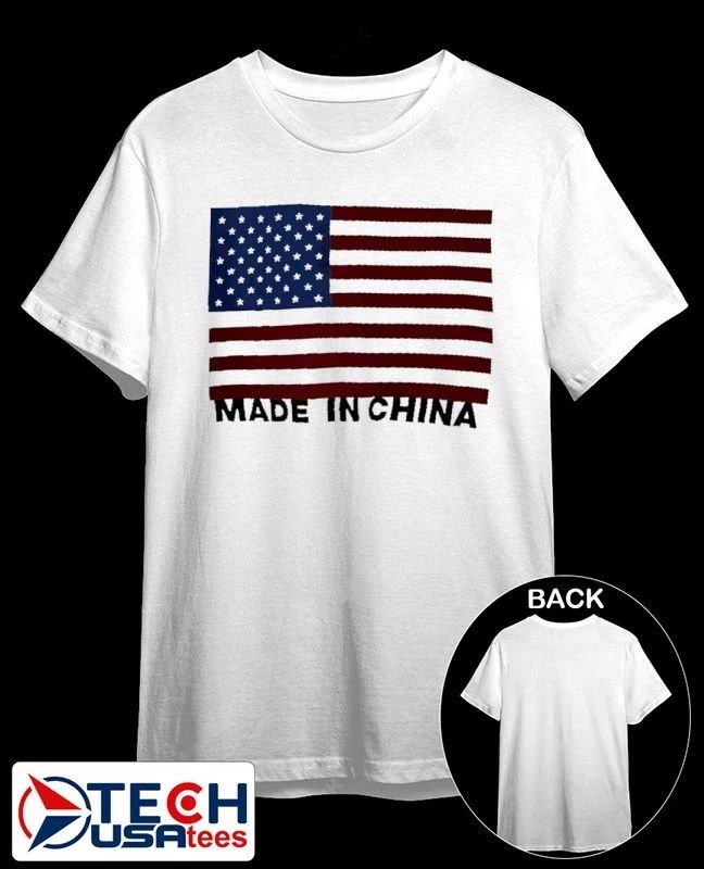 Made in China USA flag shirt by vintagetees