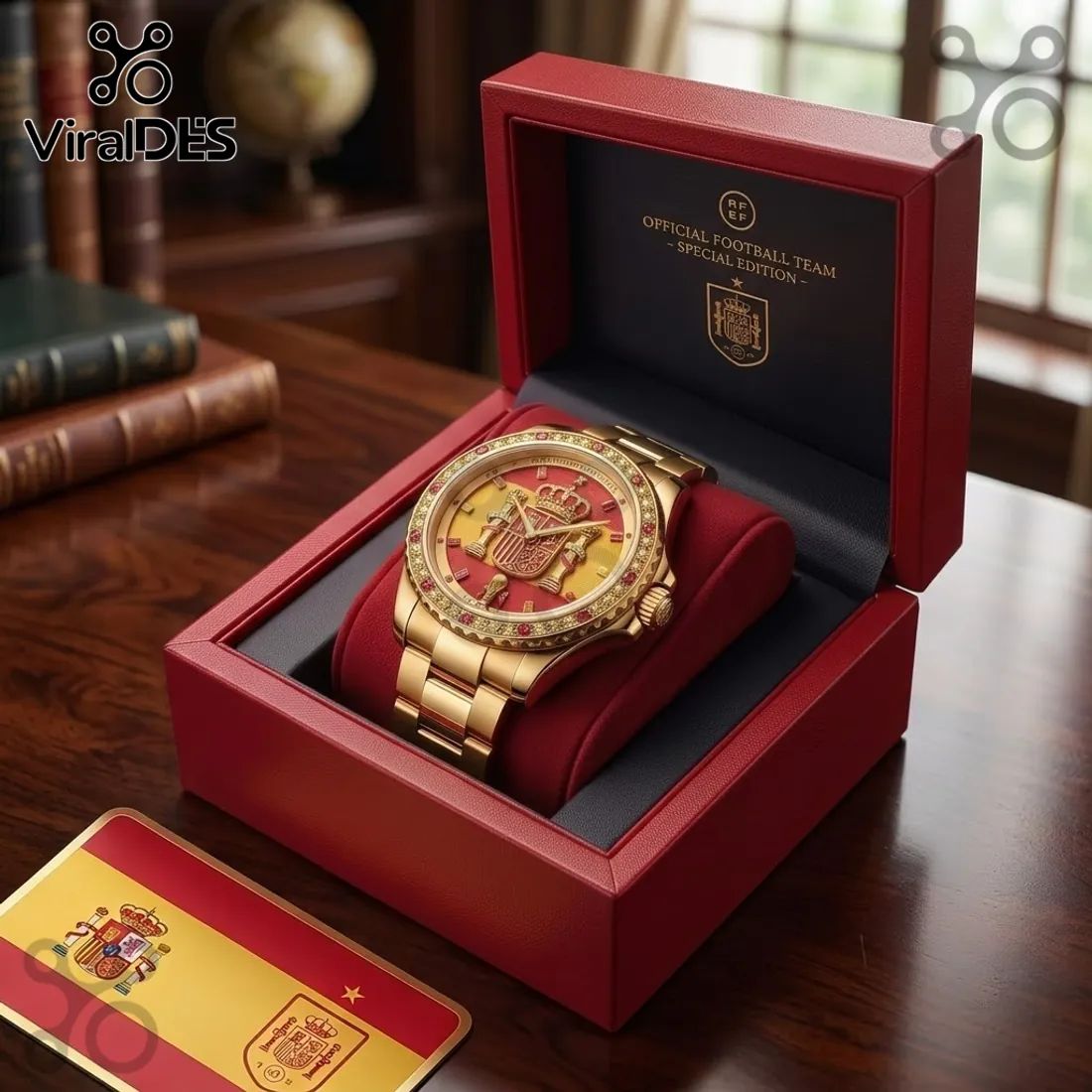 Spain National Football Team Gold Luxury Watch