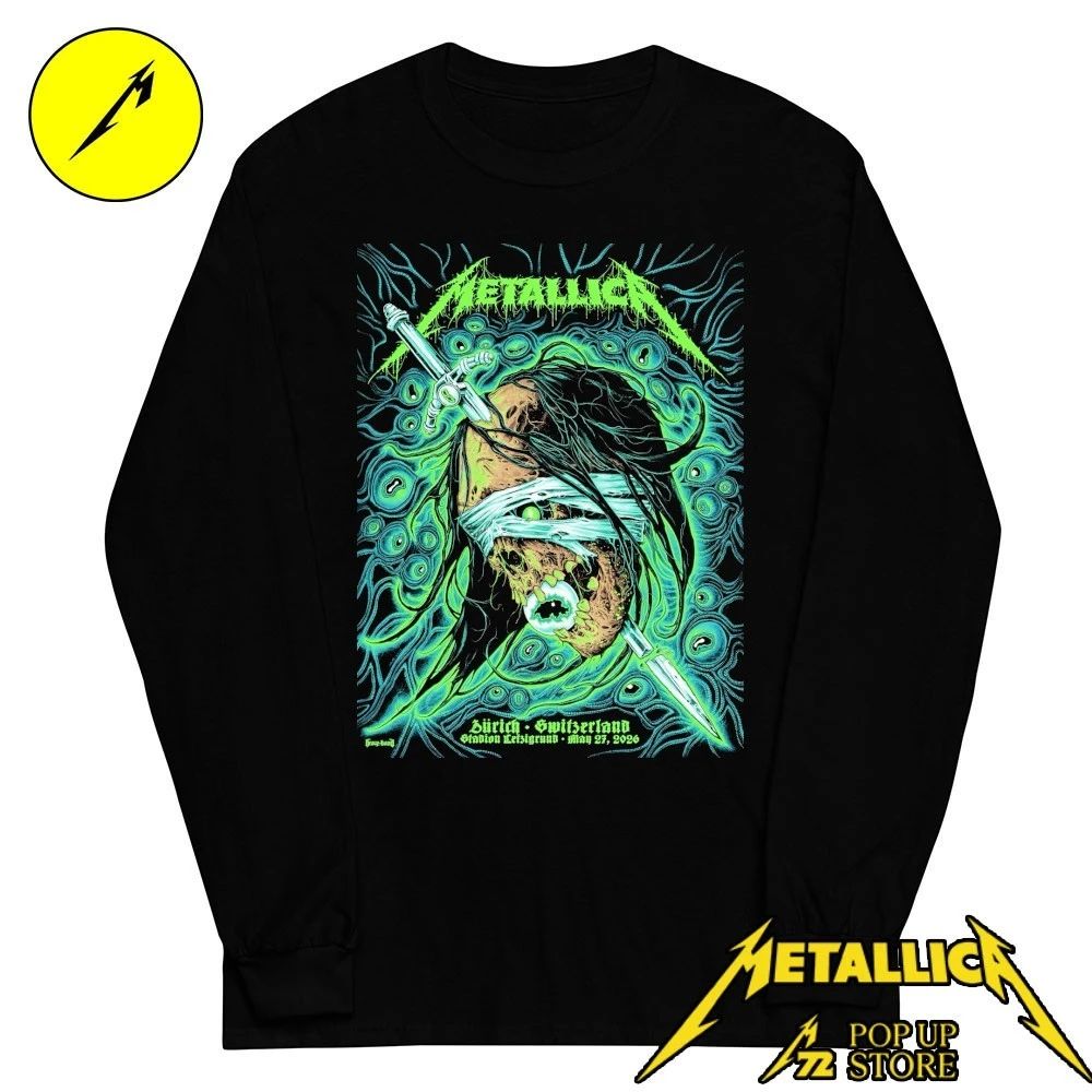 Metallica M72 Zurich 2026 Tour Poster By Mark Richards Stadion Letzigrund, Switzerland Shirt