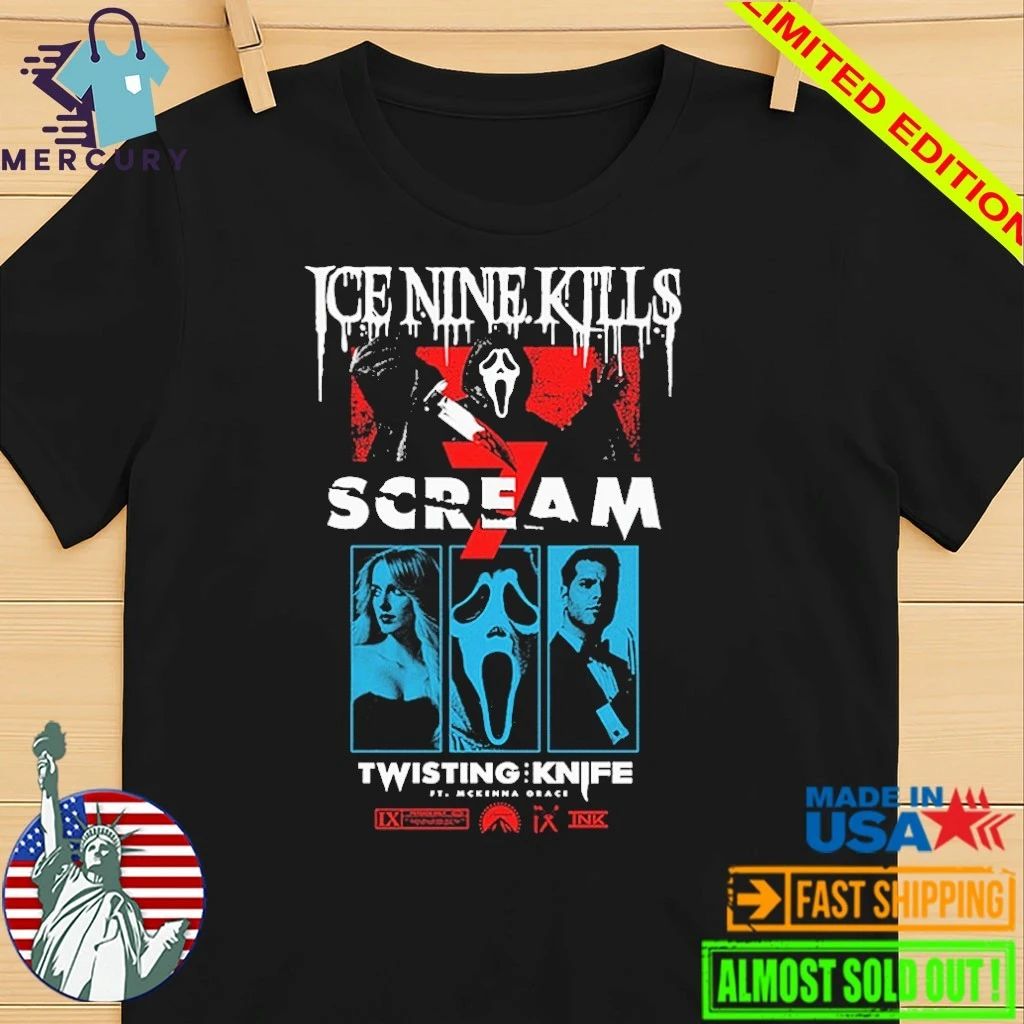Ice Nine Kills Scream 7 Twisting Knife Curtain Call Shirt