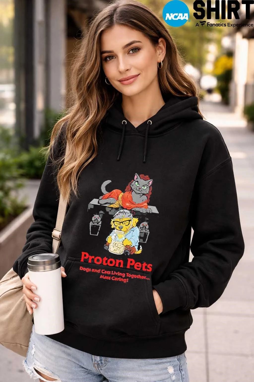 Proton Pets Dogs And Cats Living Together Mass Caring Shirt