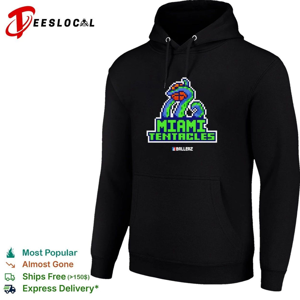 Miami Tentacles Ballerz basketball pixel art T-shirt