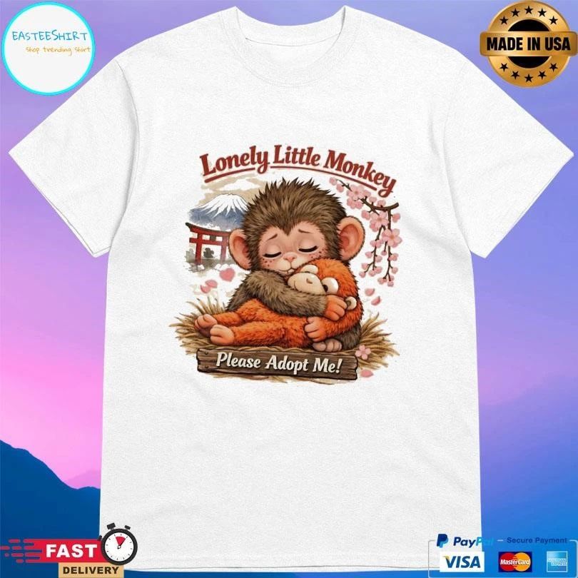 Baby Monkey Punch Lonely Little Monkey Please Adopt Me T-shirts