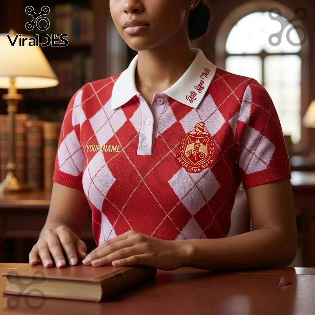 Delta Sigma Theta Argyle Custom Polo Shirt