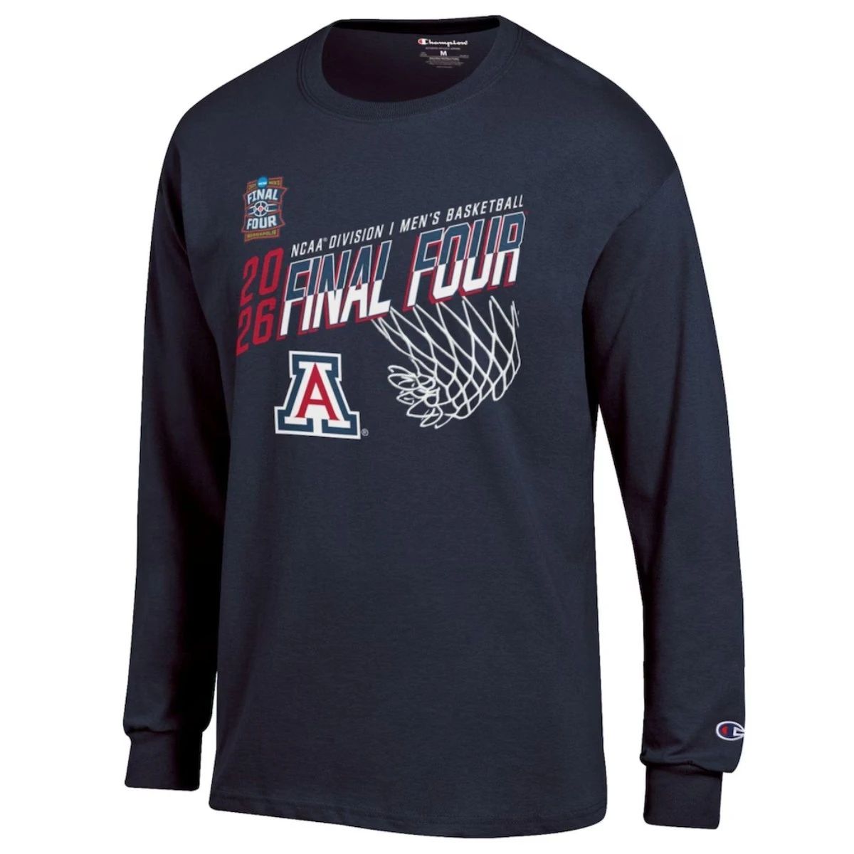 Arizona Wildcats Champion 2026 NCAA Men’s Basketball March Madness Final Four Long Sleeve T-Shirt