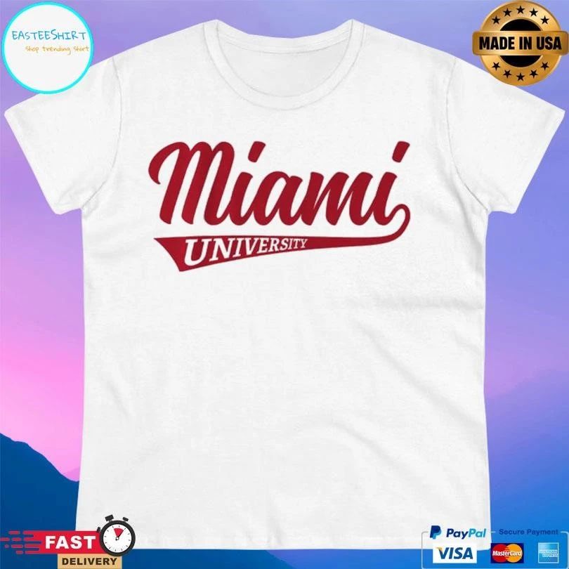 Miami Oh Redhawks Basketball Miami University Classic Script T-shirts