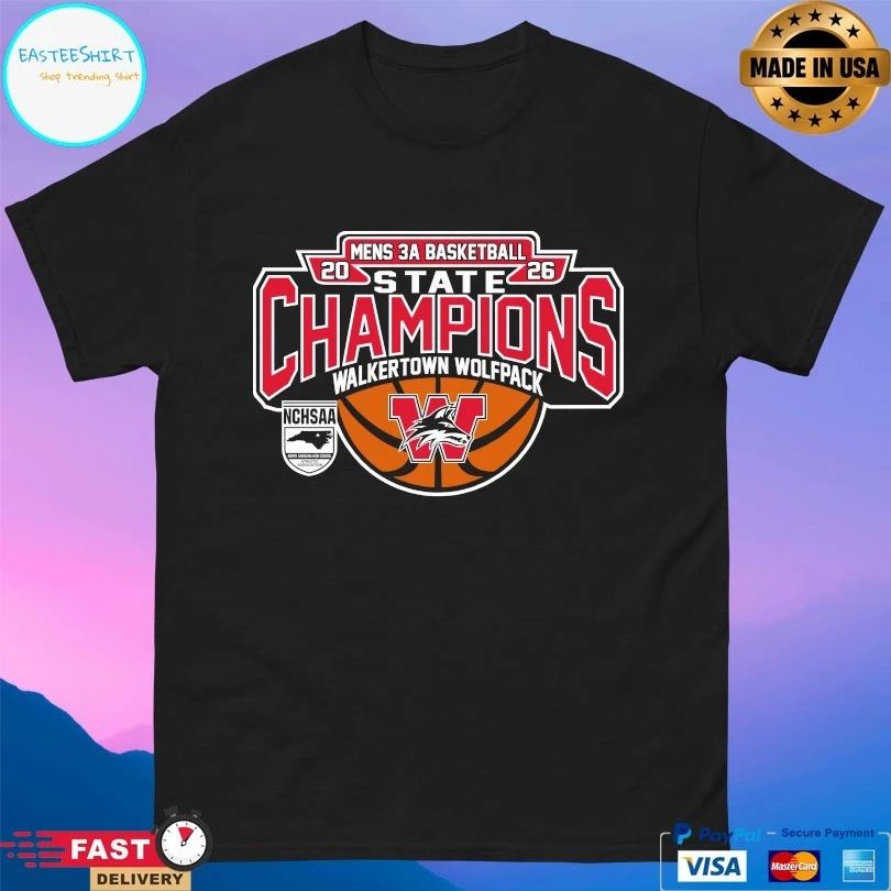NCHSAA Men’s 3a Basketball State Champions Walkertown Wolfpack 2026 T-shirts