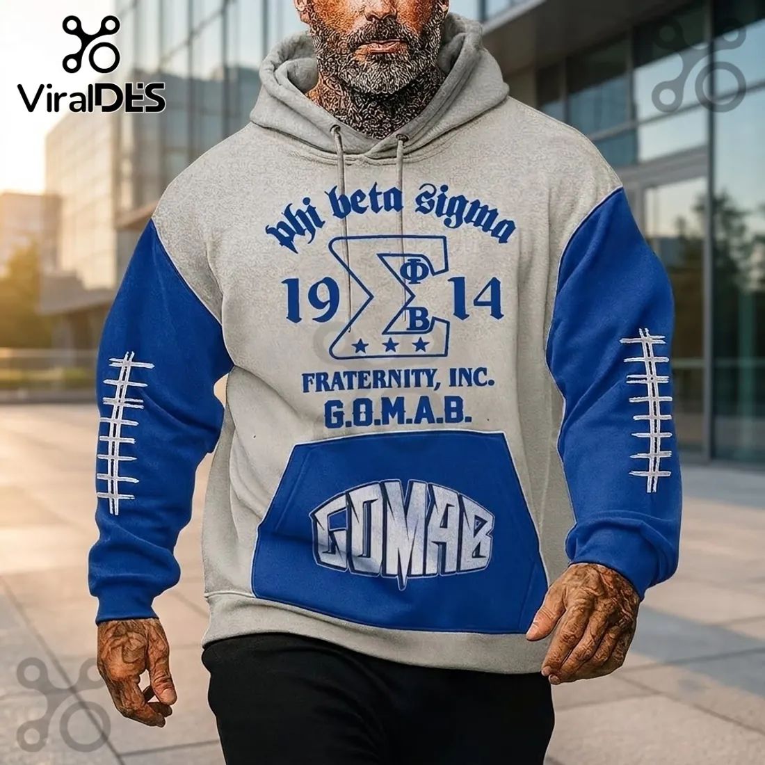 Phi Beta Sigma Fraternity Blue White Hoodie