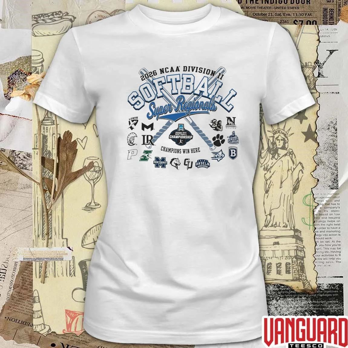 2026 NCAA Division II Softball Super Regionals Champion Champions Win Here All Teams Logos t-shirt
