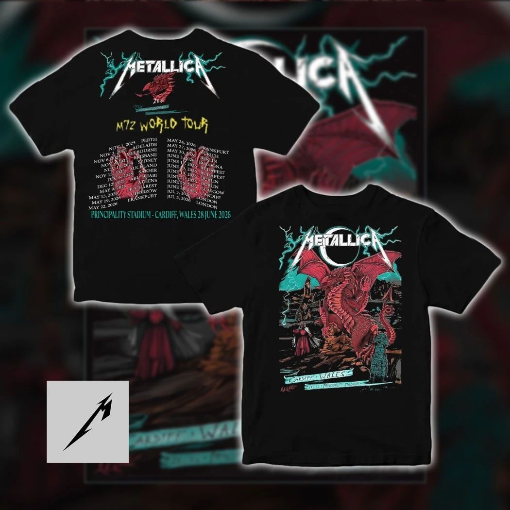 Metallica M72 World Tour 2026 Cardiff Wales T-Shirt