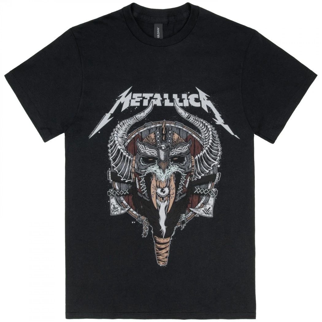 Metallica Viking Art T-Shirt – Heavy Metal Skull Axe Graphic Tee – Black Cotton Rock Merchandise