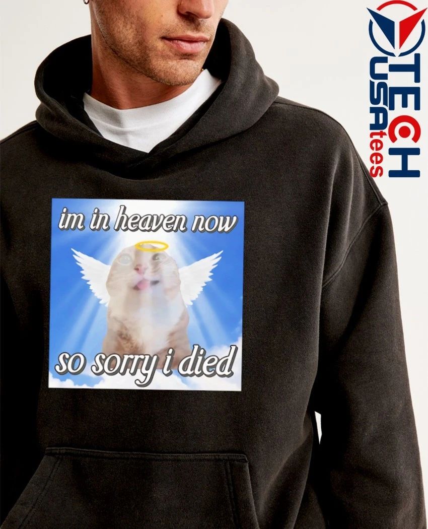 I’m in heaven now so sorry I died cat meme shirt