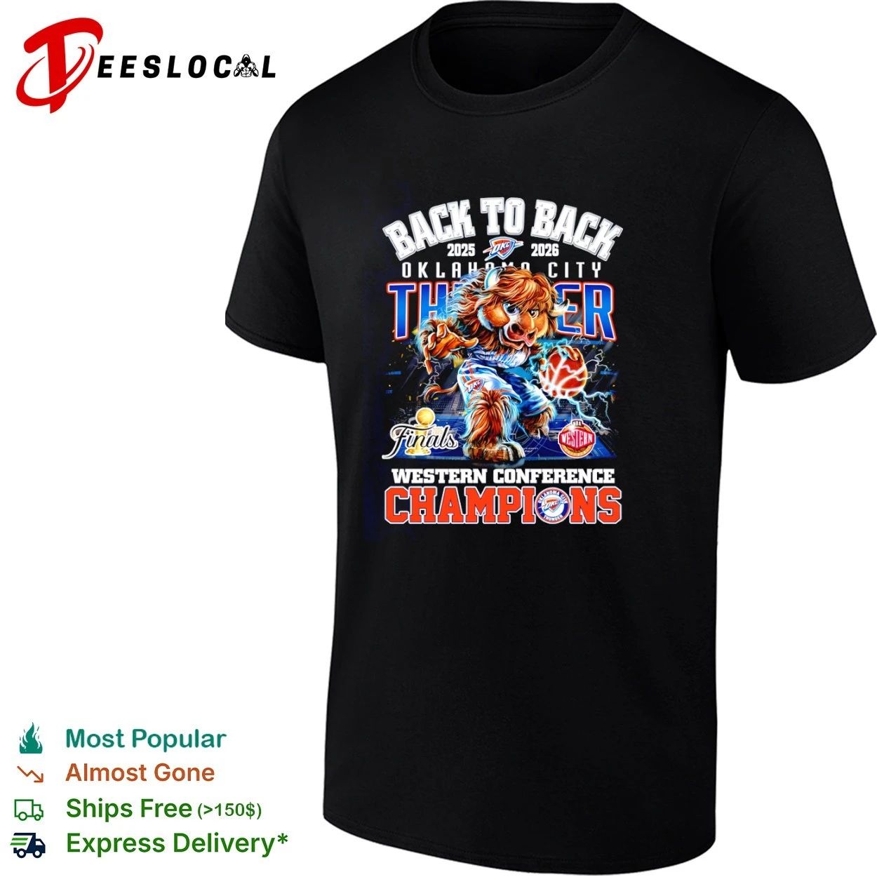Back to Back 2025 2026 OKC Thunder Western Conference Champions T-shirt