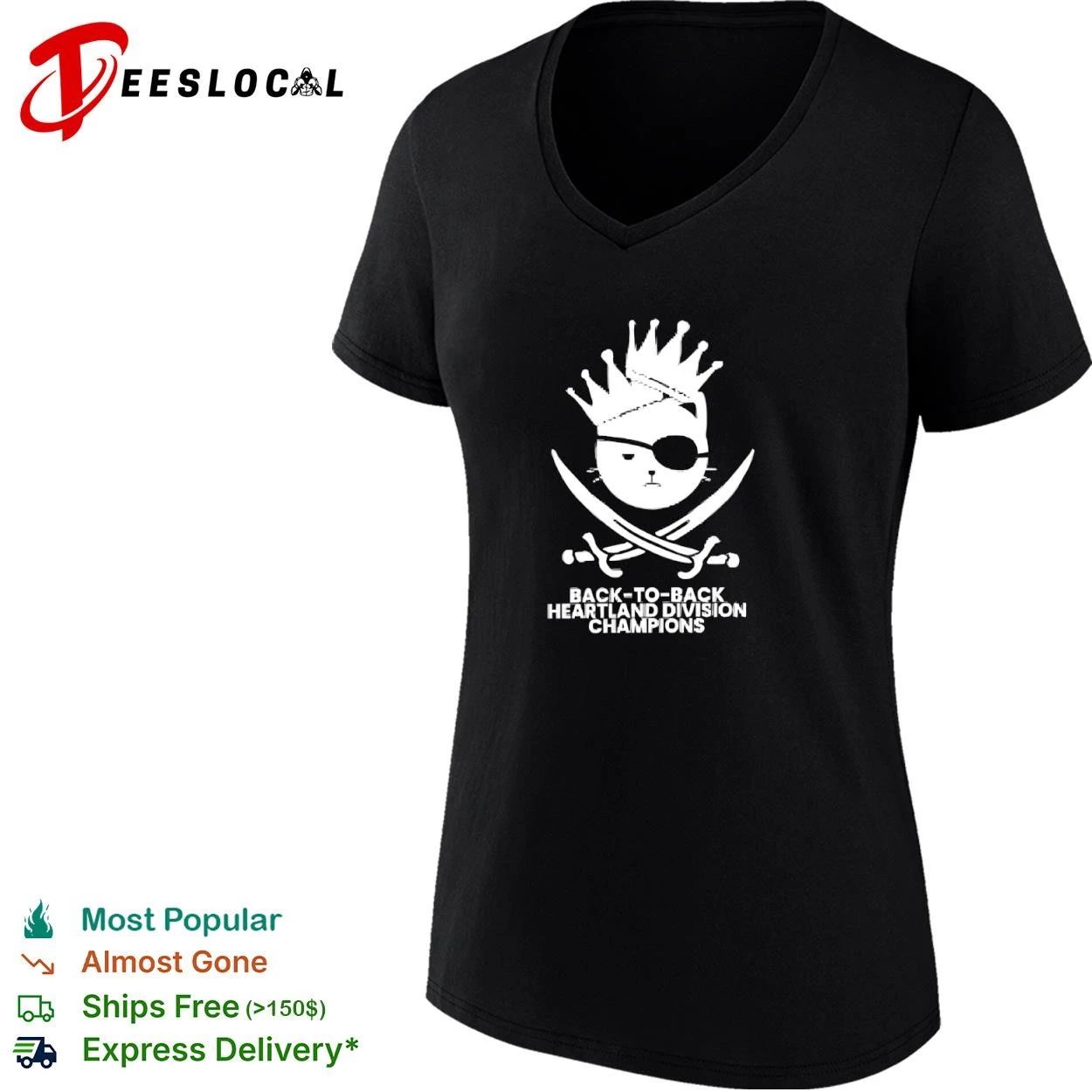 Back-to-Back Heartland Division Champions Cat Pirate T-shirt