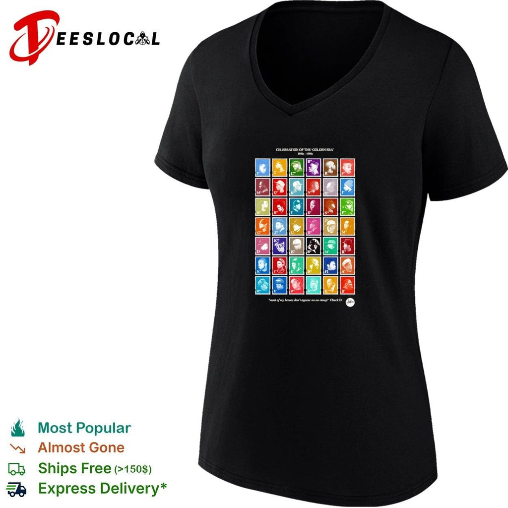 Celebration of the Golden Era 1980s 1990s Hip Hop Stamp Collection T-shirt