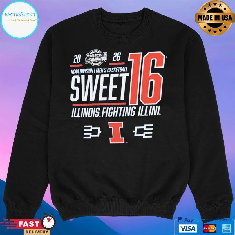 Illinois Fighting Illini 2026 Ncaa Division I Men’s Basketball March Madness Sweet 16 T-shirt