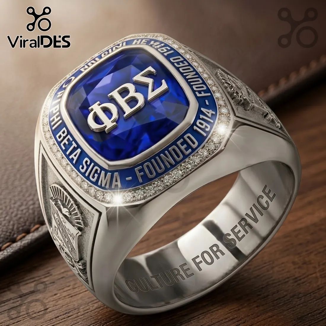 Phi Beta Sigma Engraved Silver Ring