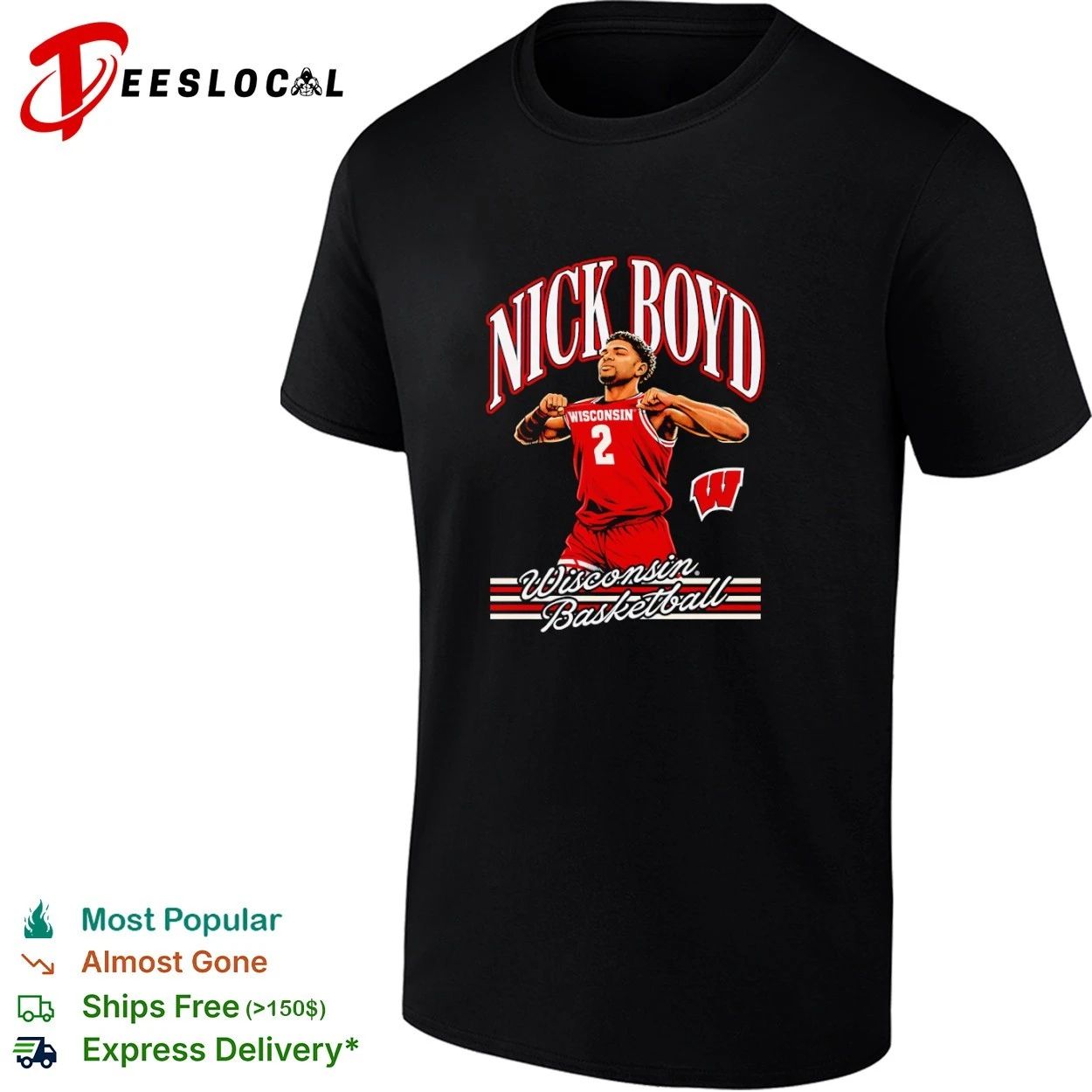 Nick Boyd Wisconsin Badgers Basketball T-shirt