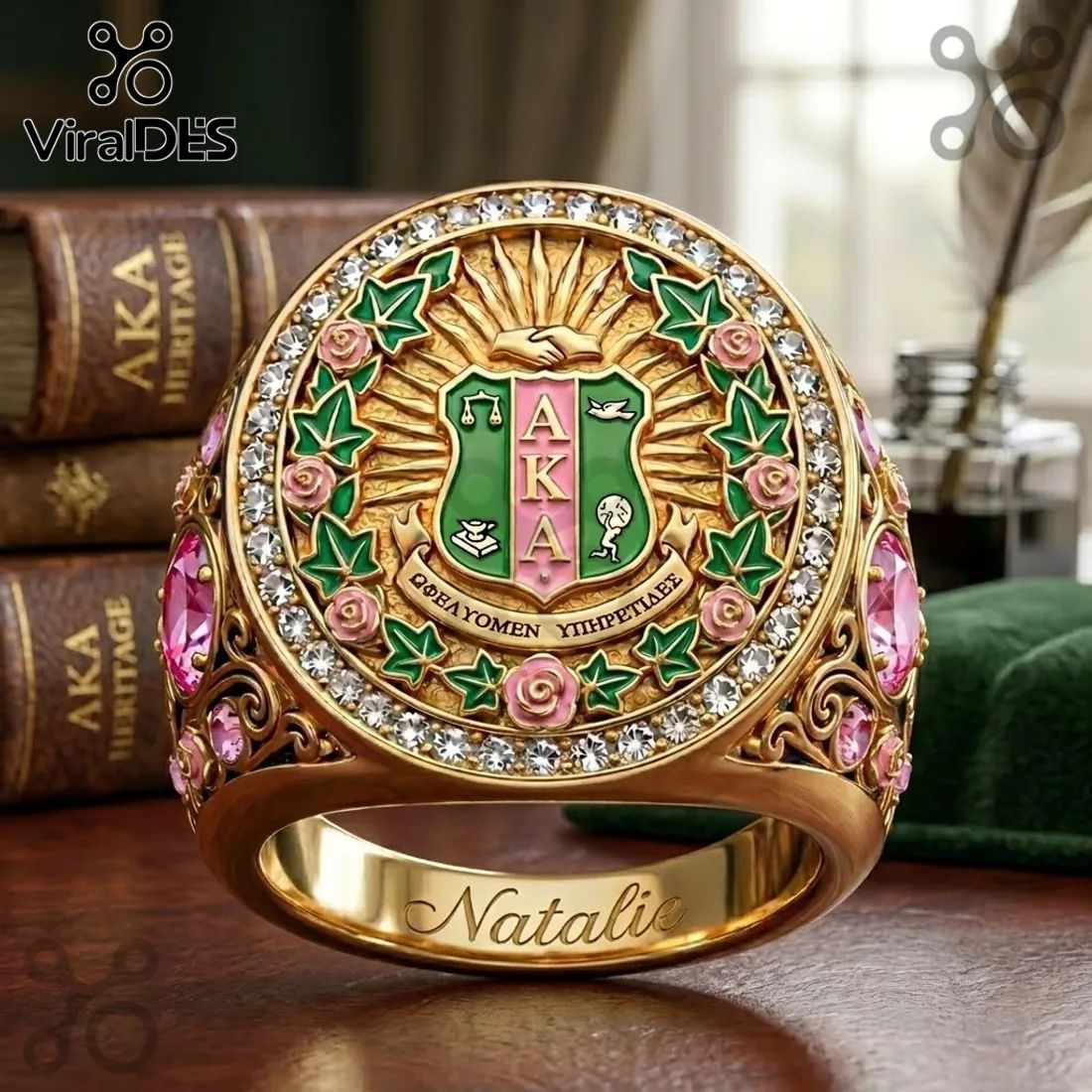 Custom Alpha Kappa Alpha Sorority Ring