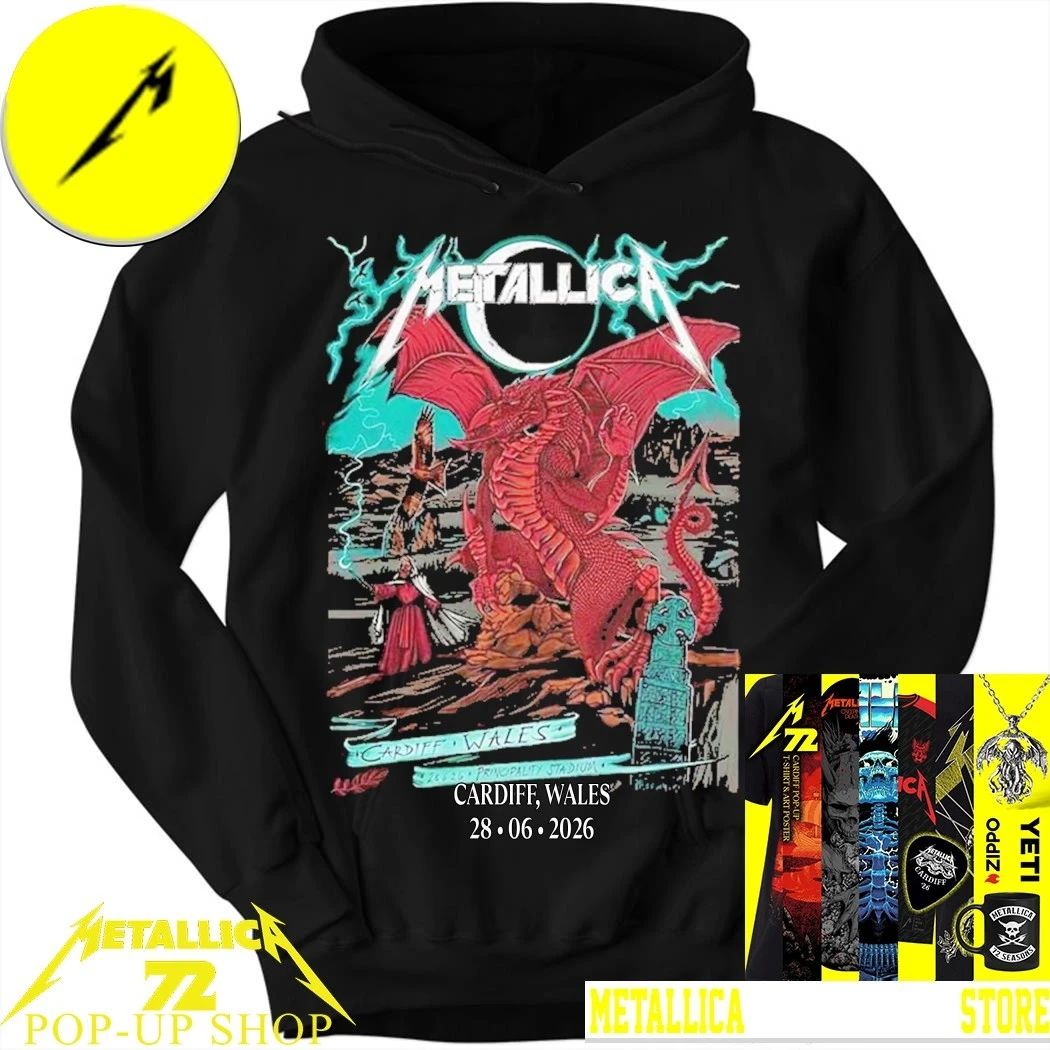 Metallica M72 Cardiff 2026 Pop Up Shop Shirt – Duchess Of Dark Principality Stadium Wales Concert T-Shirt