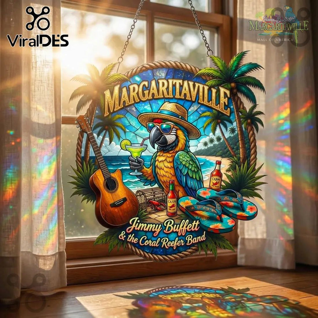 Jimmy Buffett Margaritaville Stained Glass Suncatcher