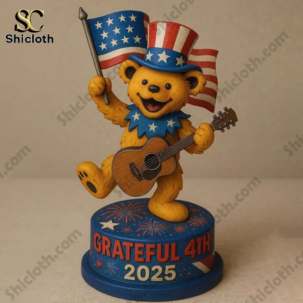 Grateful Dead Patriotic Bear Desktop Figure Pop Doll