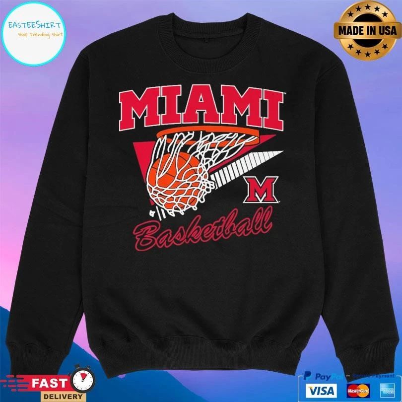Miami RedHawks Oh Basketball Retro Swish T-shirts