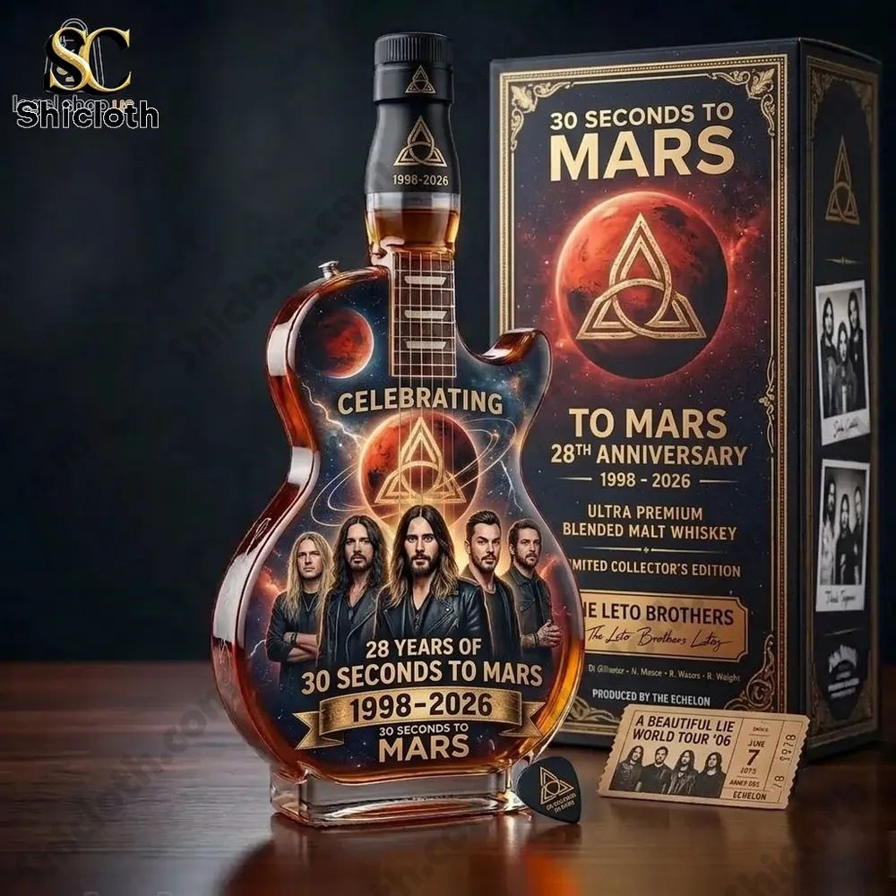 30 Seconds to Mars Rock Band 28th Anniversary Guitar Bottle