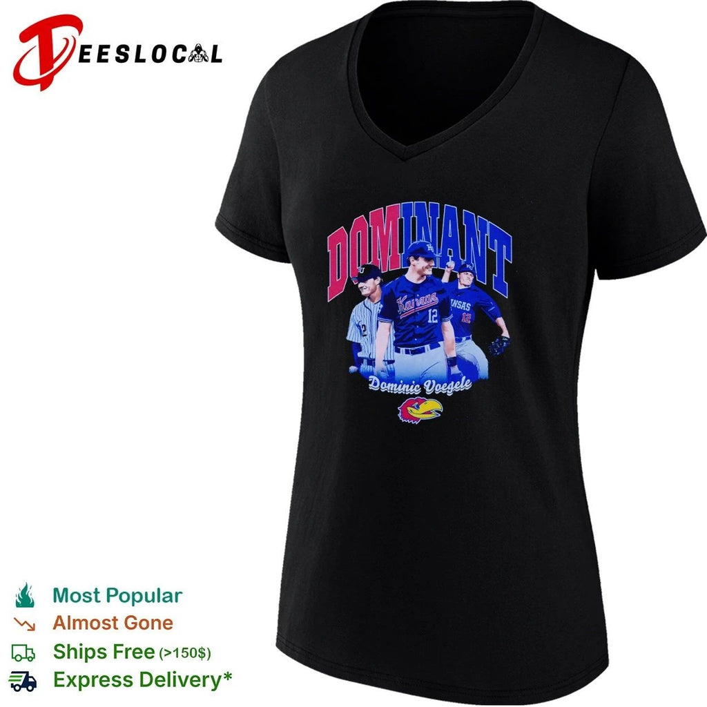 Dominant Dominic Voegele Kansas Jayhawks Baseball T-shirt