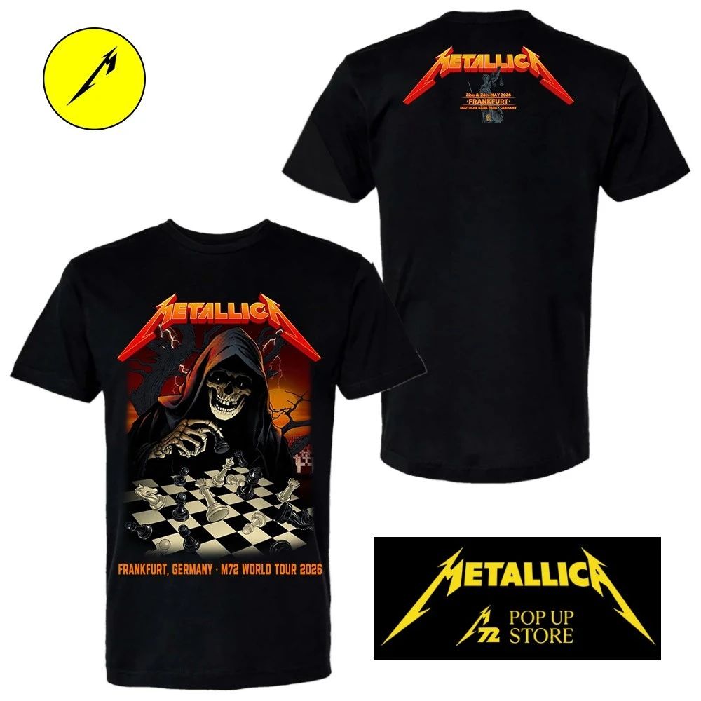 Metallica M72 Frankfurt 2026 Pop Up Shop Poster for Frankfurt Germany at Deutsche Bank Park On 22nd And 24th May 2026 Shirt