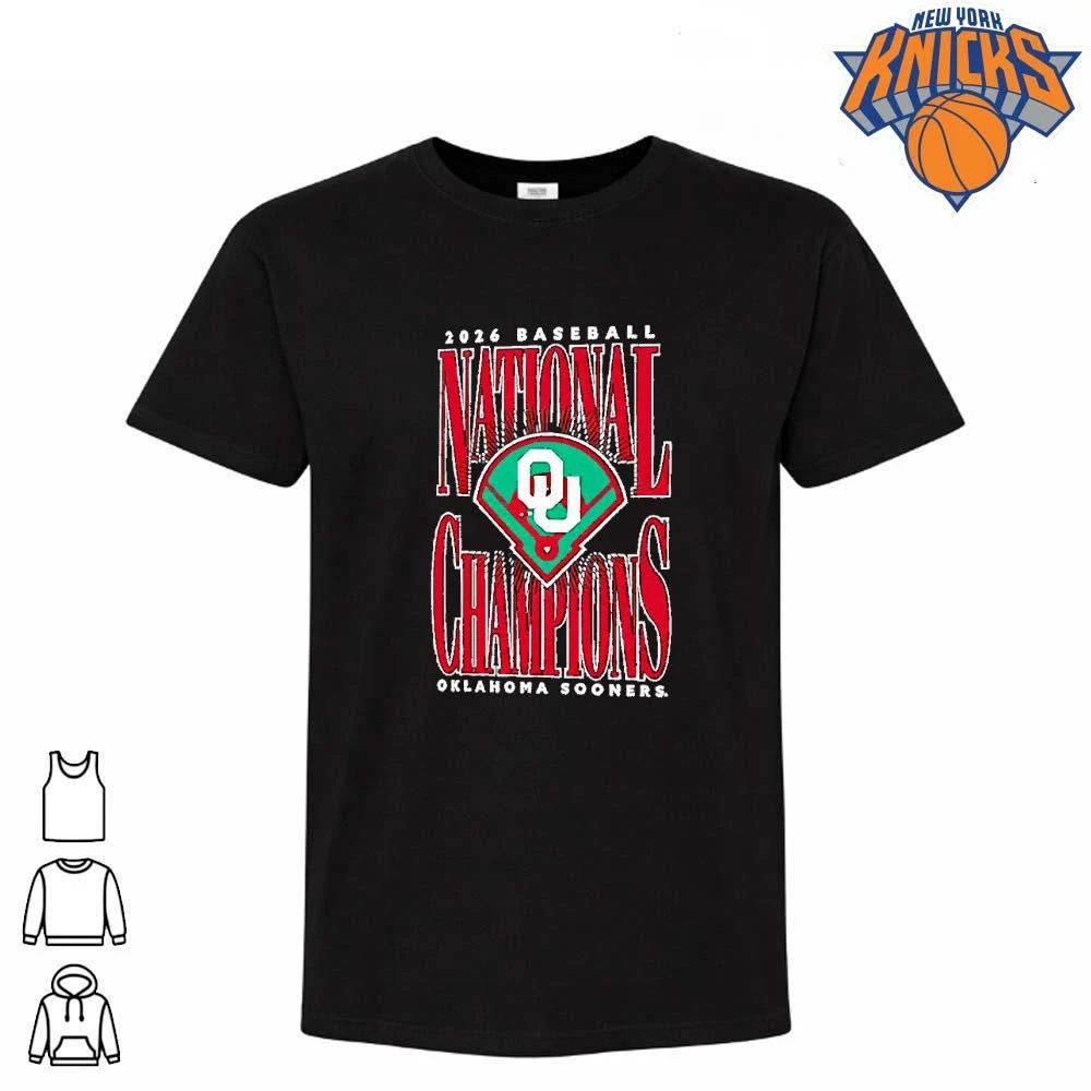 Oklahoma Sooners 2026 Ncaa Baseball Mens College World Series National Champions Large Type Field Shirt