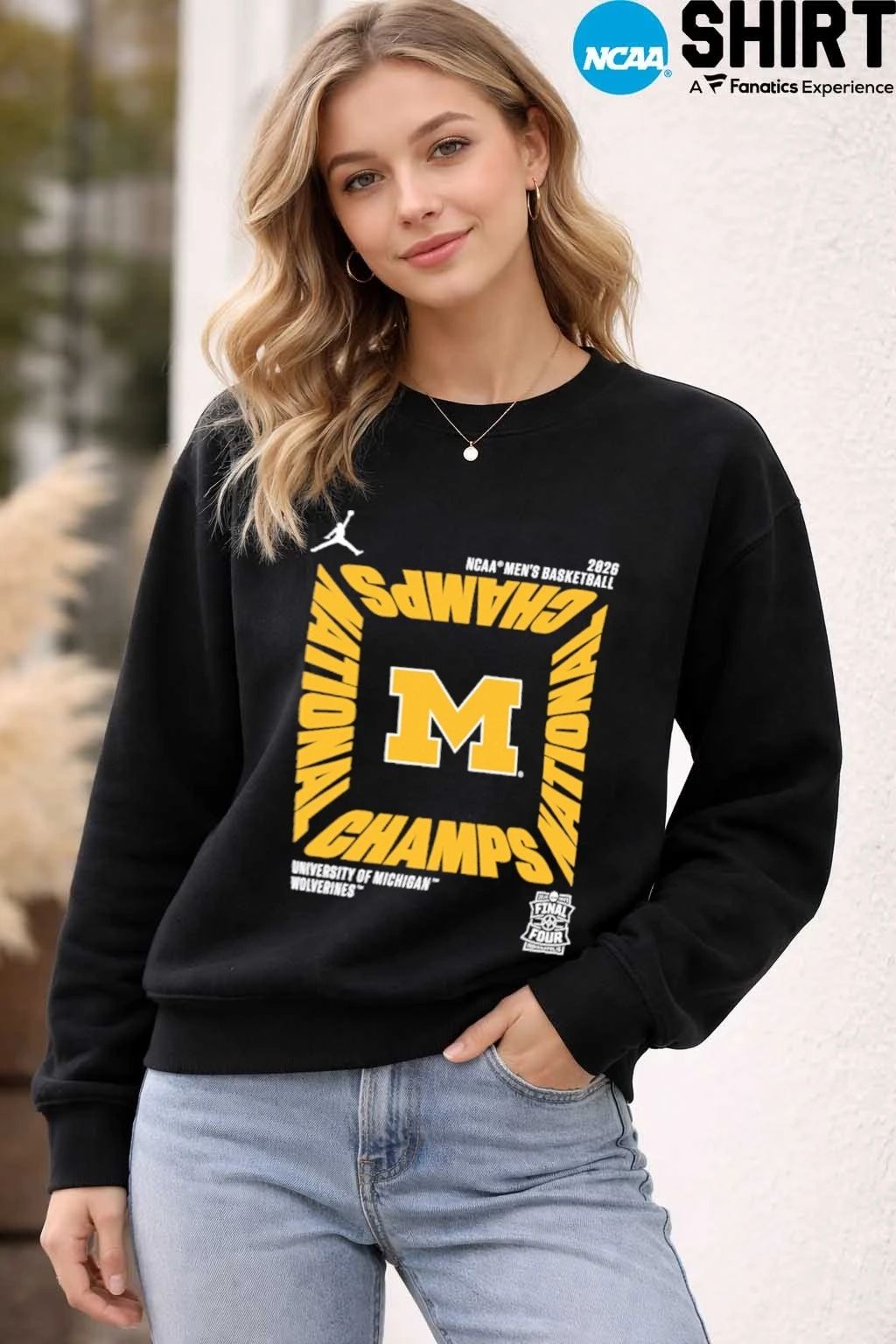 Michigan Wolverines 2026 NCAA Men’s Basketball National Champions Square Celebration T-Shirt