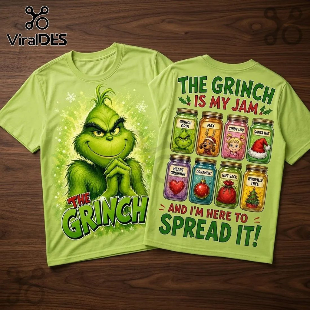 The Grinch Is My Jam Green Christmas T-Shirt 2026