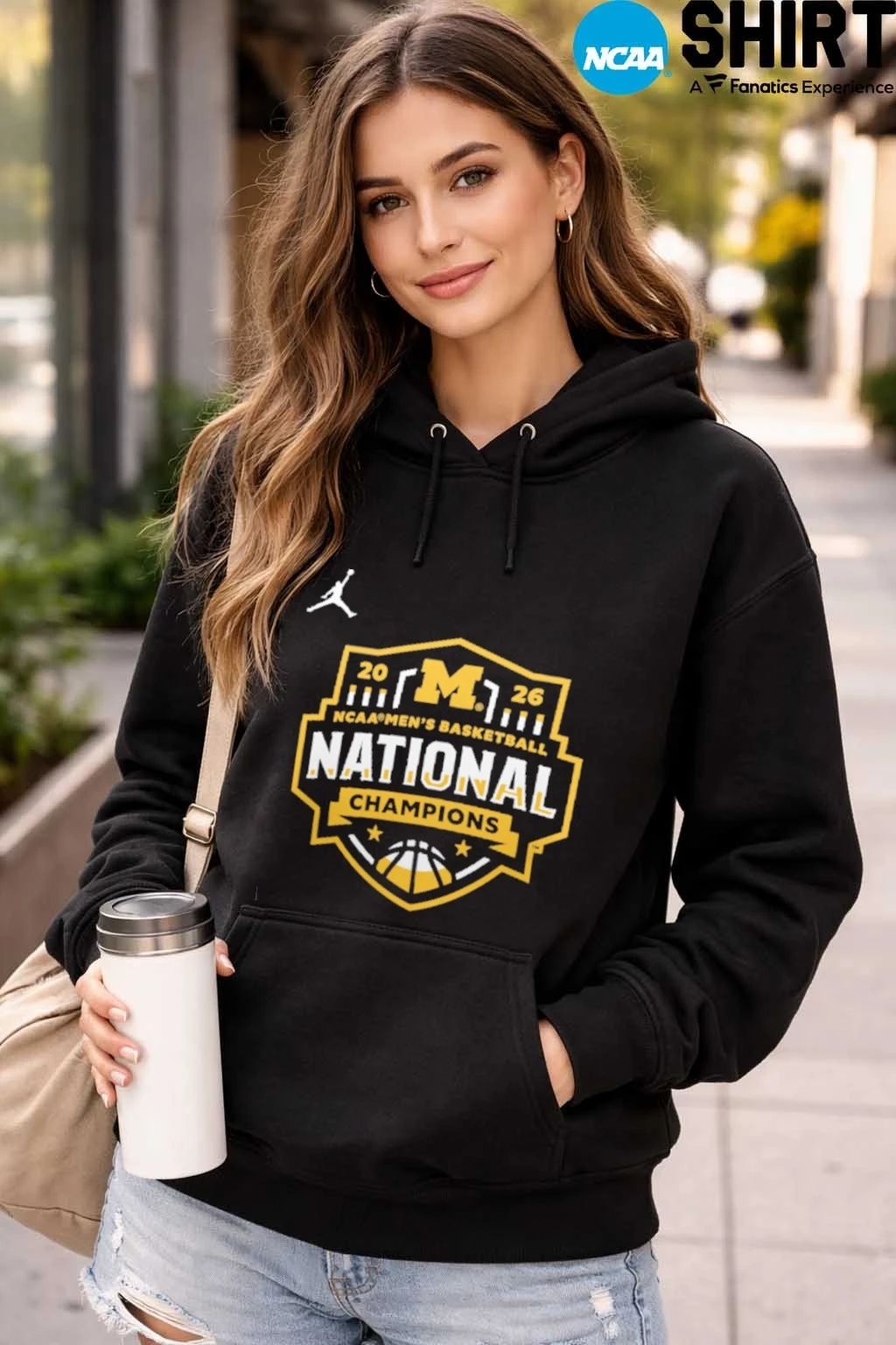 Navy Michigan Wolverines 2026 NCAA Men’s Basketball National Champions Official Logo T-Shirt