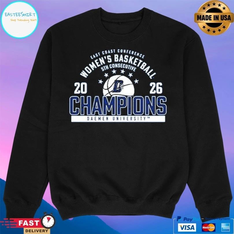East Coast Conference Women’s Basketball 5th Consecutive 2026 Champions Daemen University T-shirts
