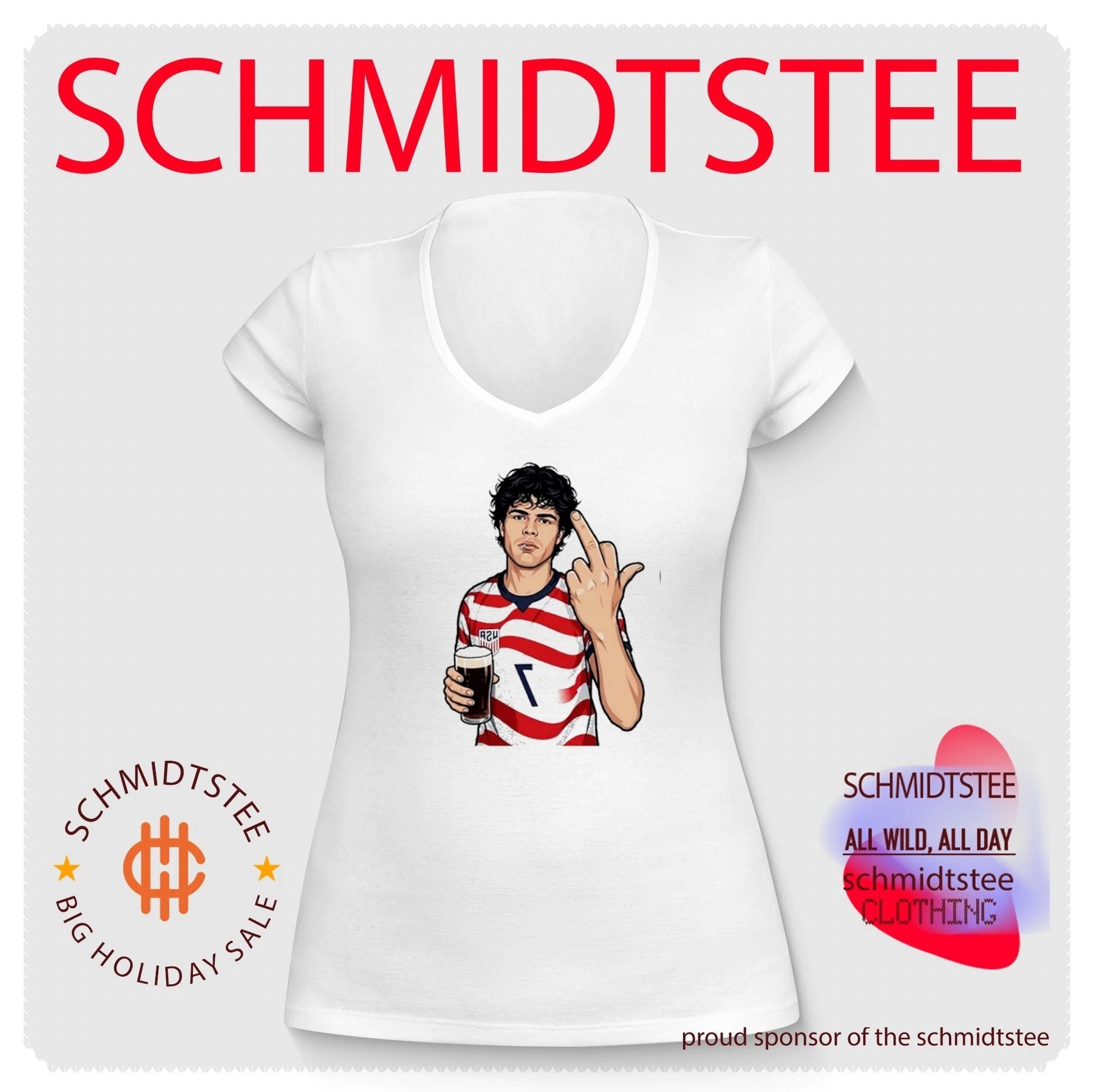 Gio Reyna USMNT Middle Finger Beer US Soccer shirt
