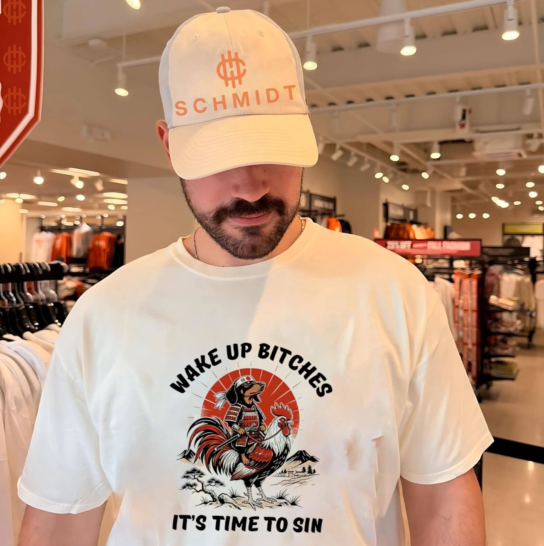 Wake up bitches it’s time to sin Samurai riding Rooster humorous Japanese shirt