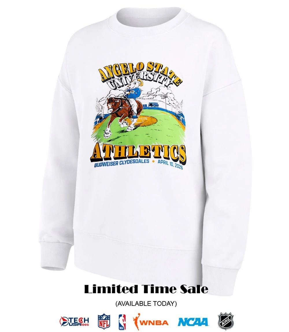 Angelo State University Athletics Budweiser Clydesdales April 10 2026 shirt