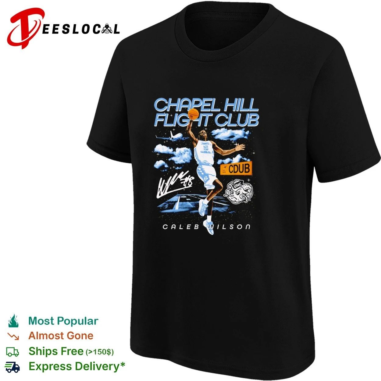 Caleb Wilson Chapel Hill Flight Club North Carolina Tar Heels T-shirt
