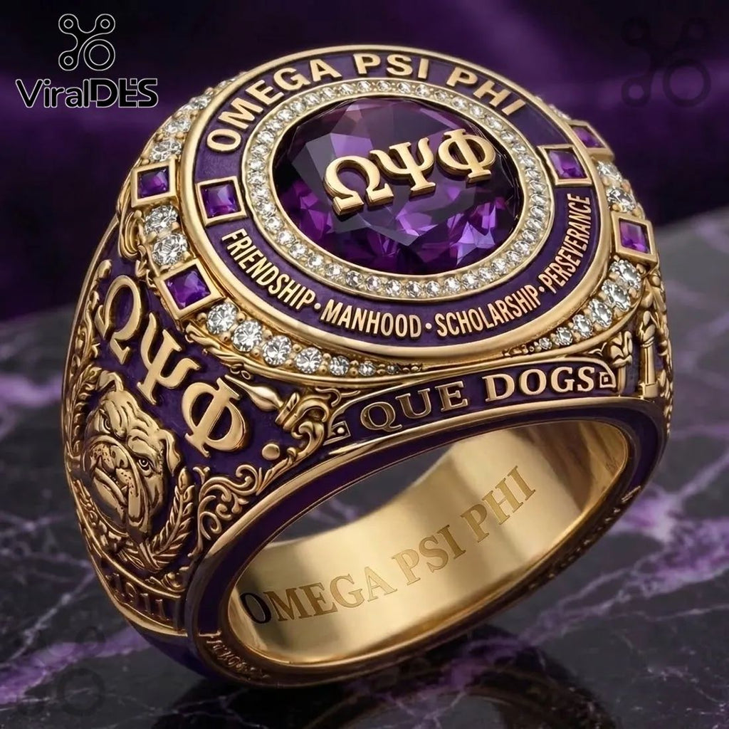 Omega Psi Phi Fraternity Bulldog Ring