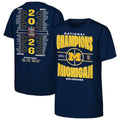 Michigan Wolverines 2026 NCAA Division I Men’s Basketball National Champions Bracket T-Shirt