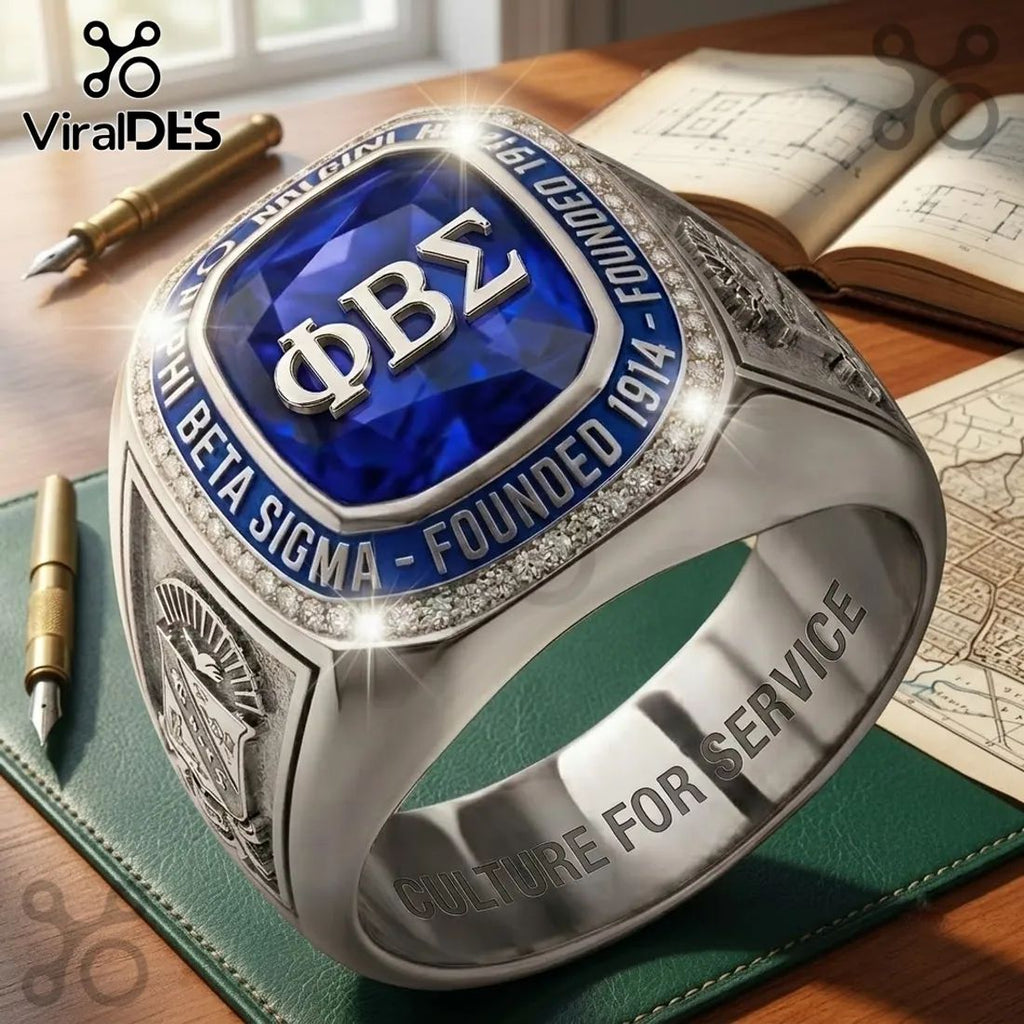 Phi Beta Sigma Engraved Silver Ring