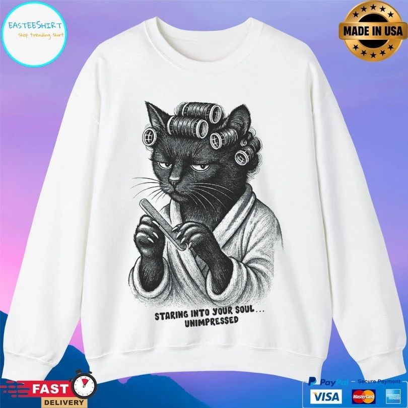 Staring Into Your Soul Unimpressed Cat T-shirt