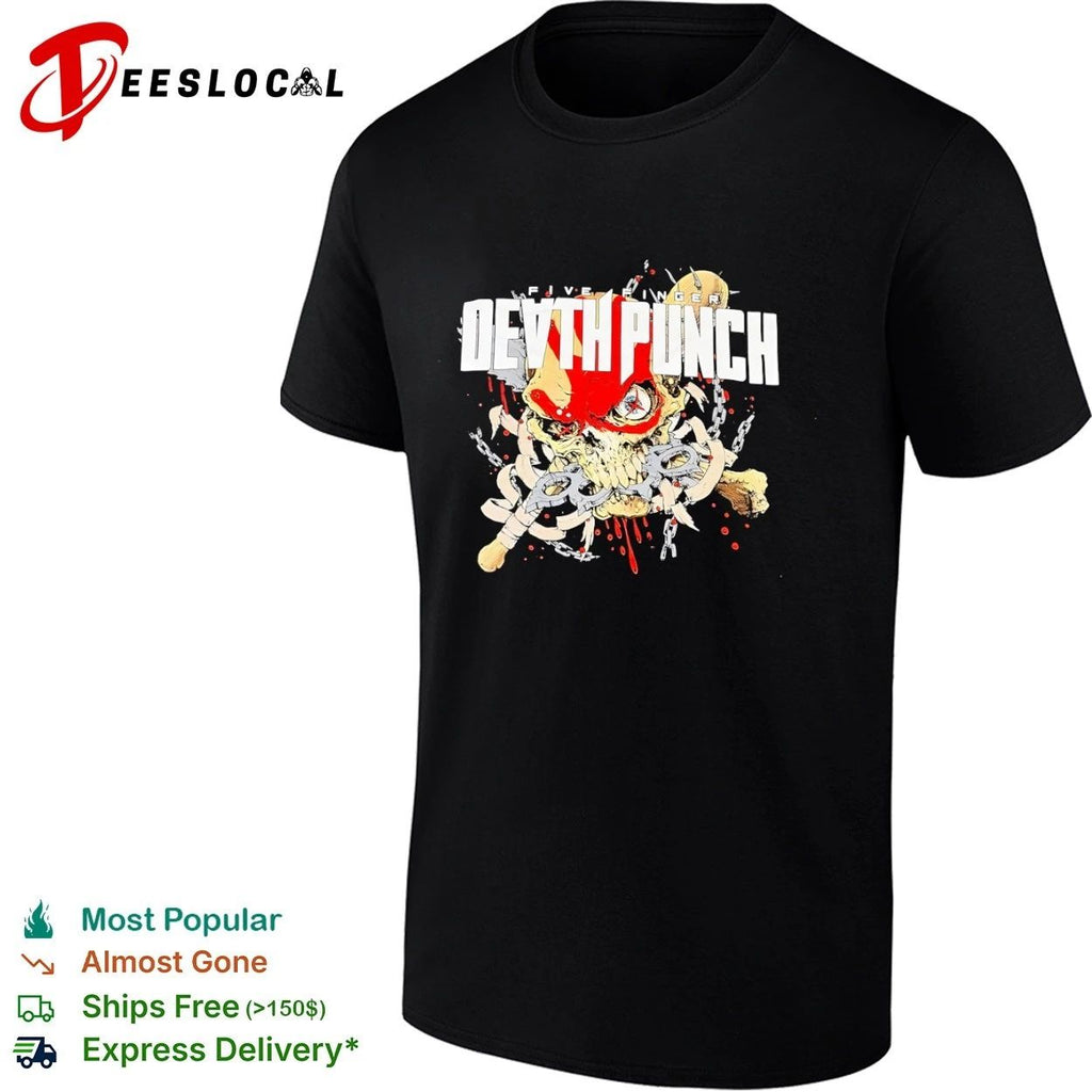 Five Finger Death Punch Skull with Brass Knuckles T-shirt