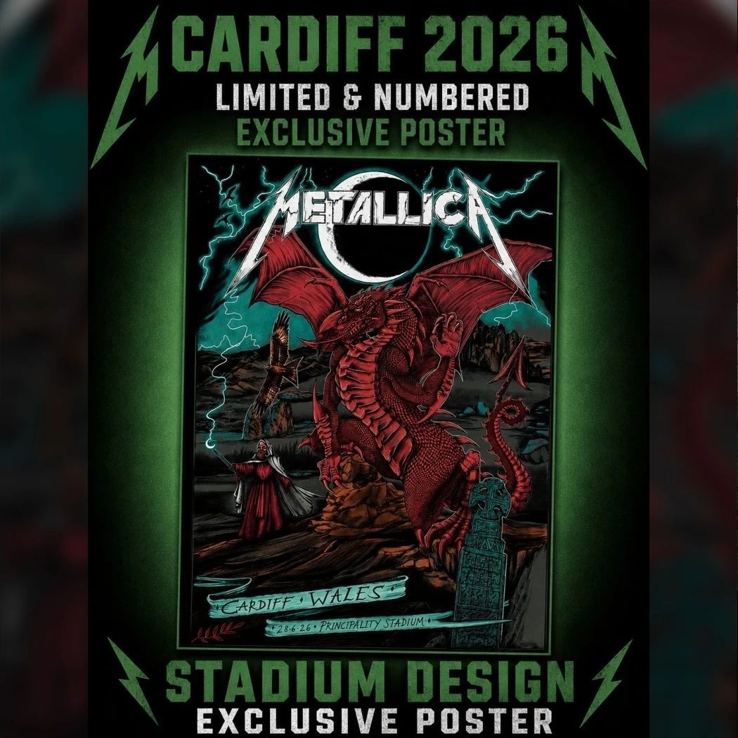 Metallica Cardiff 2026 Principality Stadium Venue Exclusive Numbered Ltd Poster